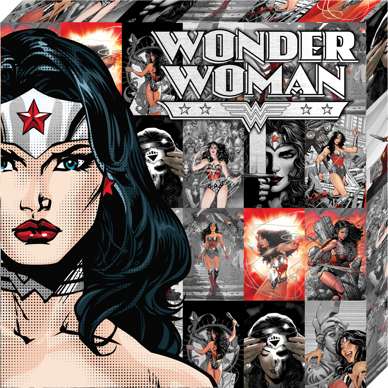 Dc Comics, Metallic Canvas , "wonder Woman" Halftone - Wonder Woman Clipart (1500x1500), Png Download
