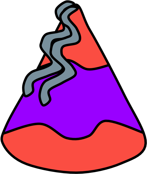 Party Hat, Streamers, Stripes, Pink, Purple, Silver, Clipart (816x1056), Png Download