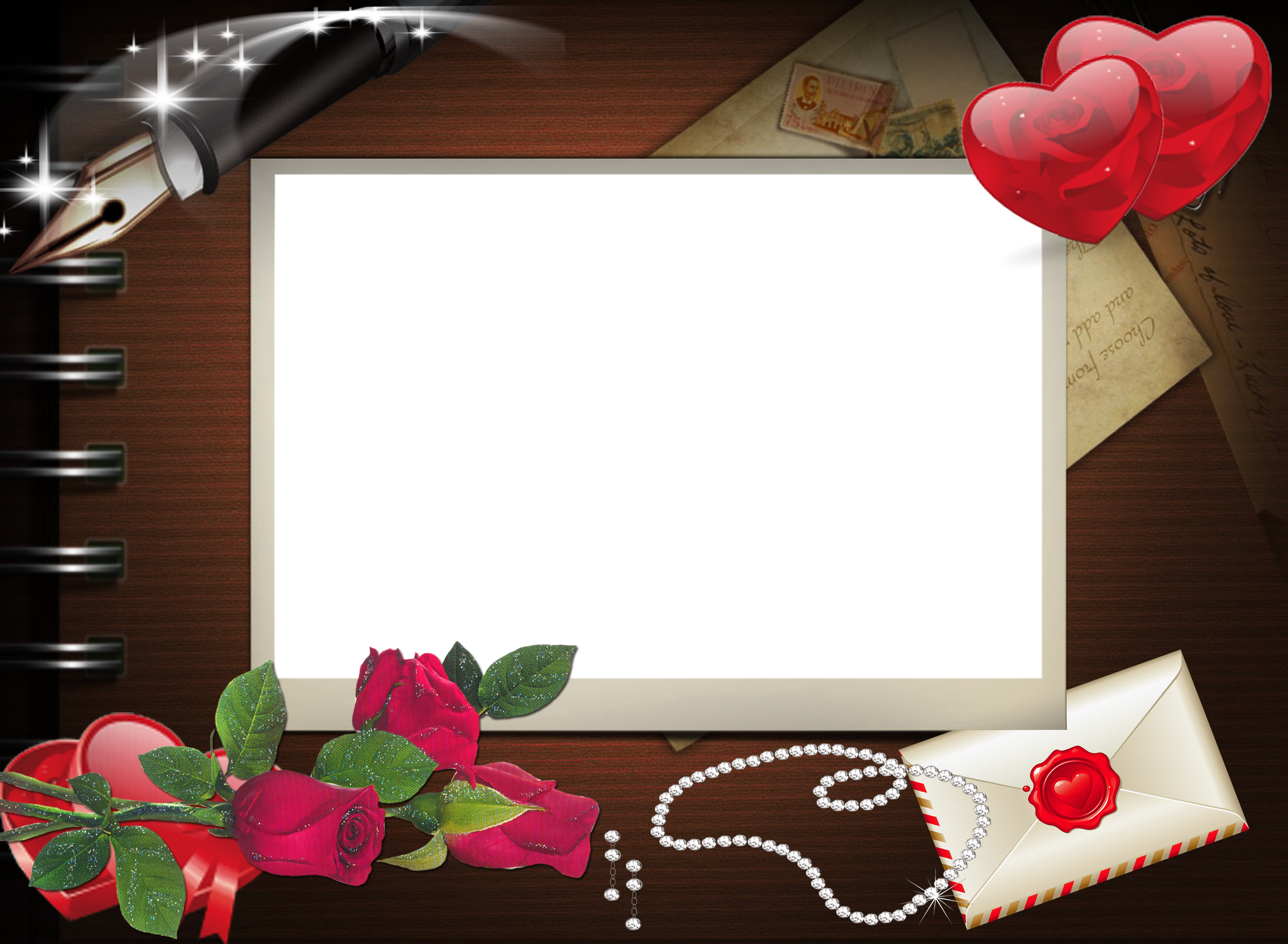 Art Romantic Png Frame - Hd Love Photo Frames Clipart (3000x2200), Png Download