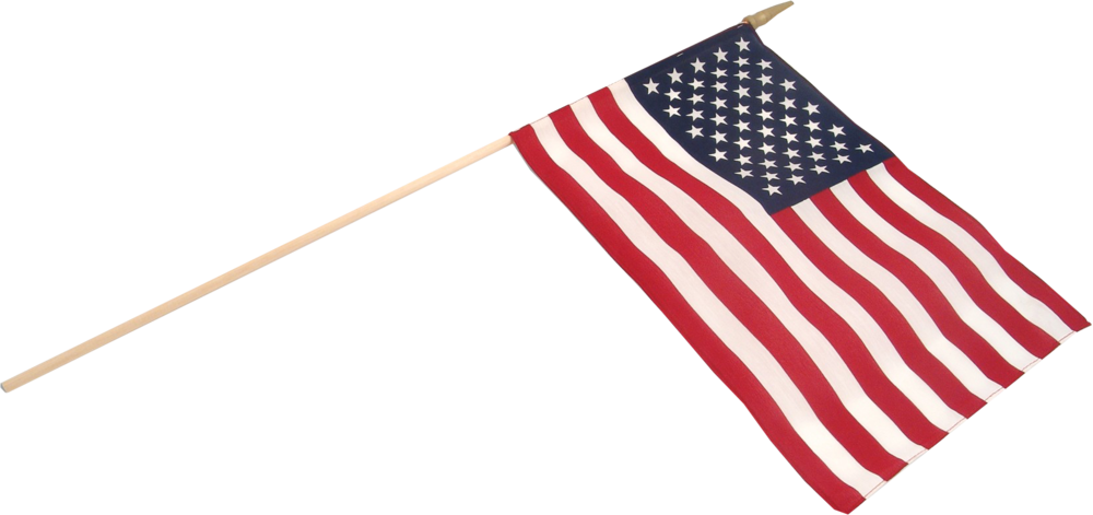 Usa Flag On Wooden Stick Clipart (1000x471), Png Download