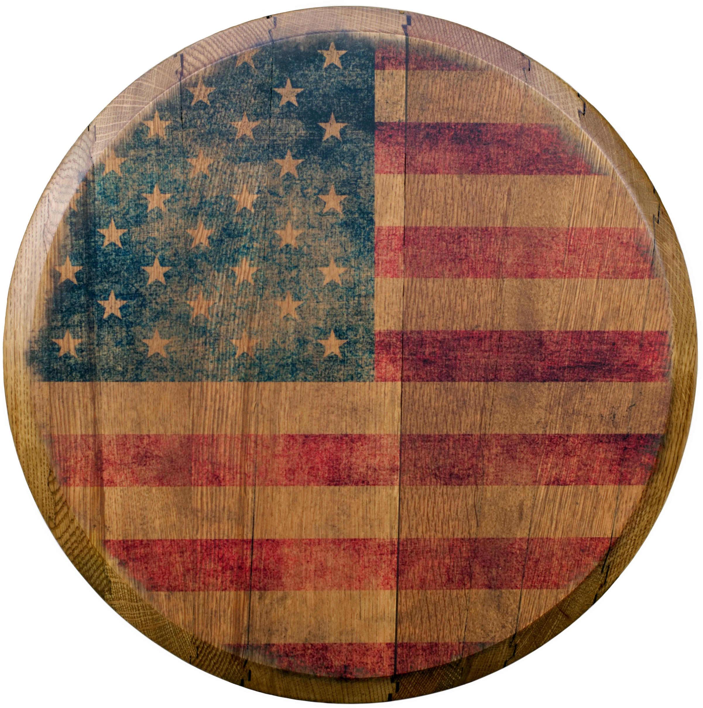 American Flag Printed Barrel Head Clipart (2446x2447), Png Download