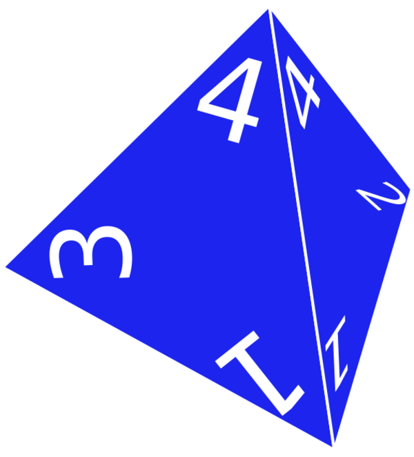 Dice Clipart Four - 4 Sided Die Transparent - Png Download (600x662), Png Download
