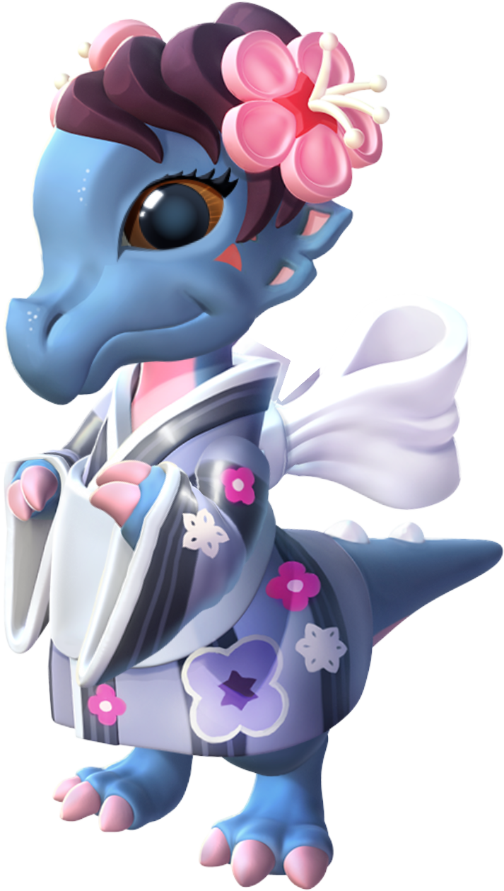 Cherry Blossom Dragon - Cartoon Clipart (713x1260), Png Download