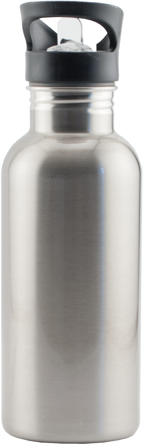 Xp8221 Silver Stainless Steel Water Bottle - Water Bottle Clipart (484x1000), Png Download