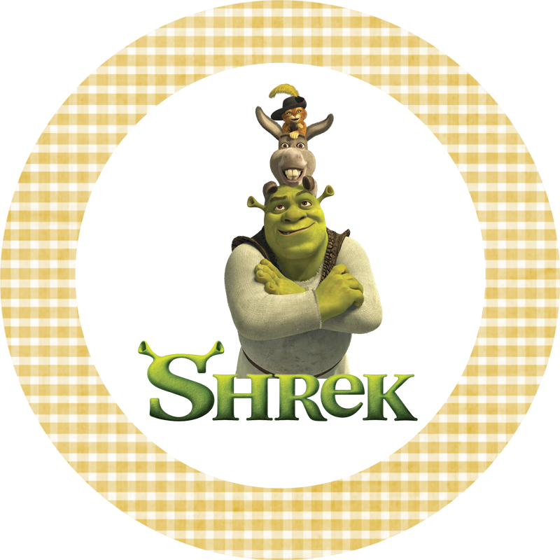 Oliveira Fashionando Topper Tag Shrek Para Imprimir - Shrek Png Clipart (800x800), Png Download