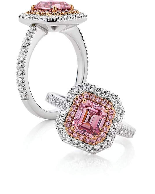 Pink Diamonds Png - Engagement Ring Clipart (612x693), Png Download