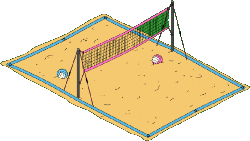 Beach Volleyball Free Png Image - Sand Volleyball Court Drawing Clipart (849x526), Png Download