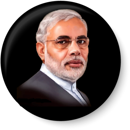 Narendra Modi Digital Painting Clipart (563x600), Png Download