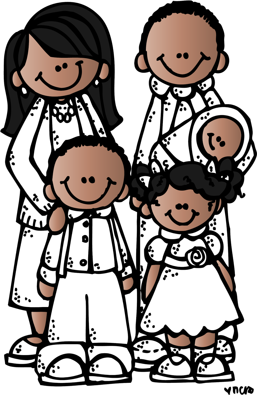 Lds Family Png Hd - Lds Melonheadz Clipart Black And White Transparent Png (1031x1600), Png Download