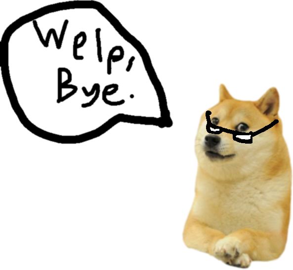 Doge - Retire - Doggo With Transparent Backgrounds Clipart (593x547), Png Download