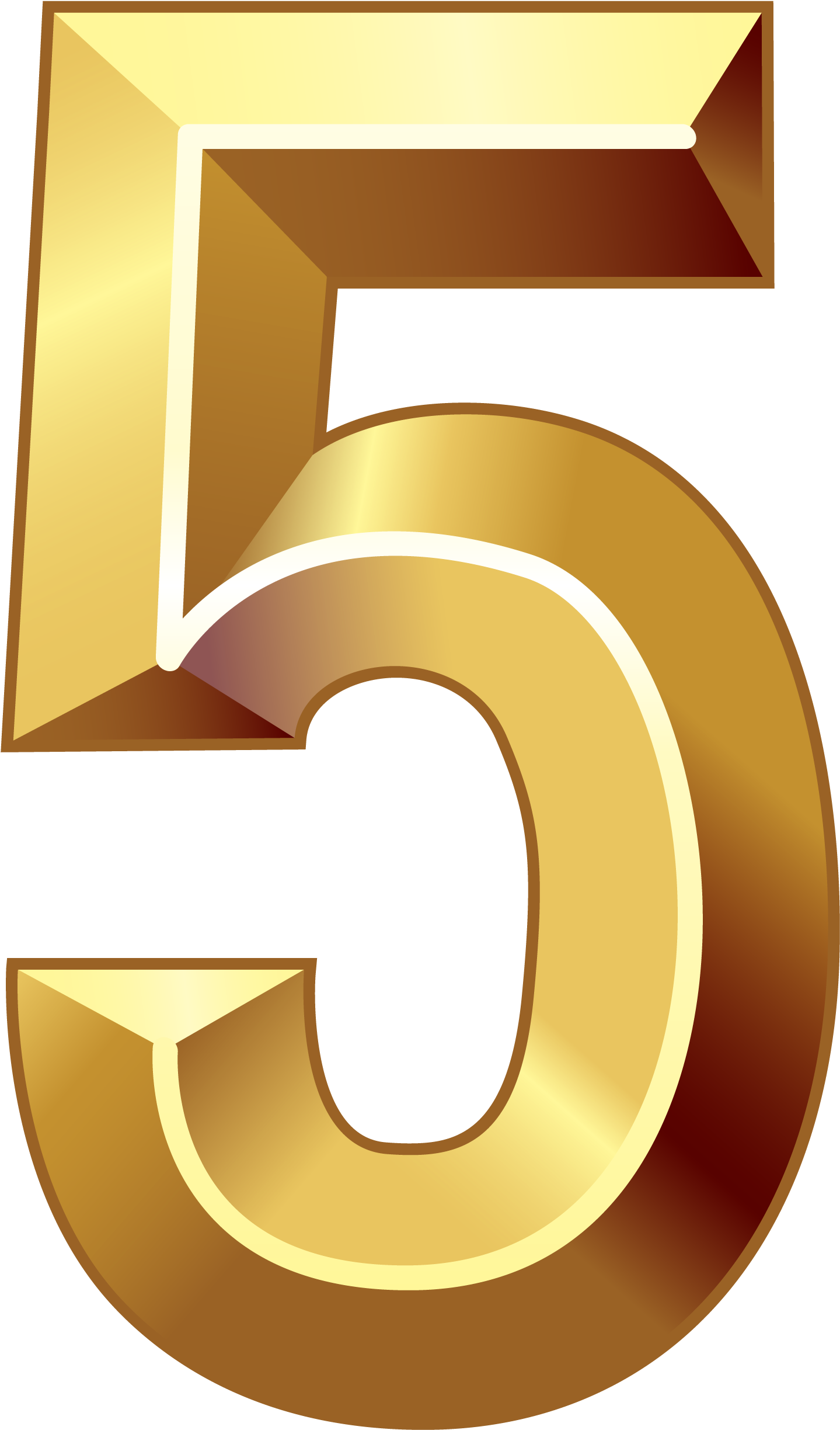 Gold - Number 5 Gold Png Clipart (1653x2530), Png Download