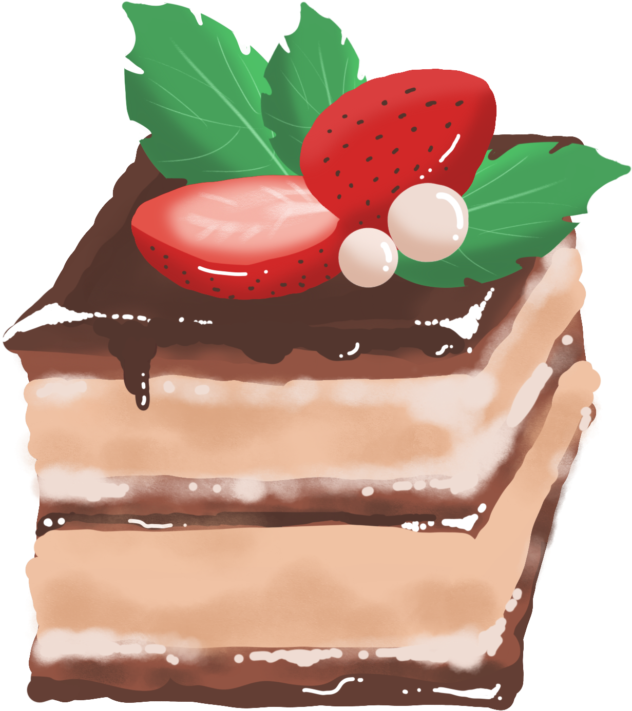 Strawberry Chocolate Cake Png And Psd - Cake Clipart (2000x2000), Png Download