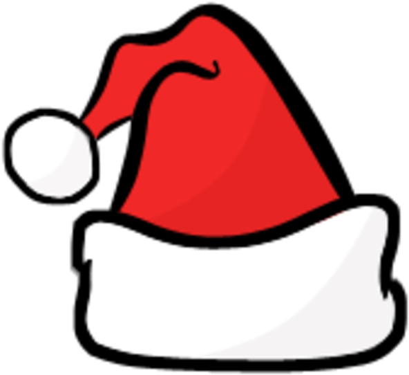 Santa Hat Clipart Black And White - Santa Hat Svg - Png Download (592x542), Png Download