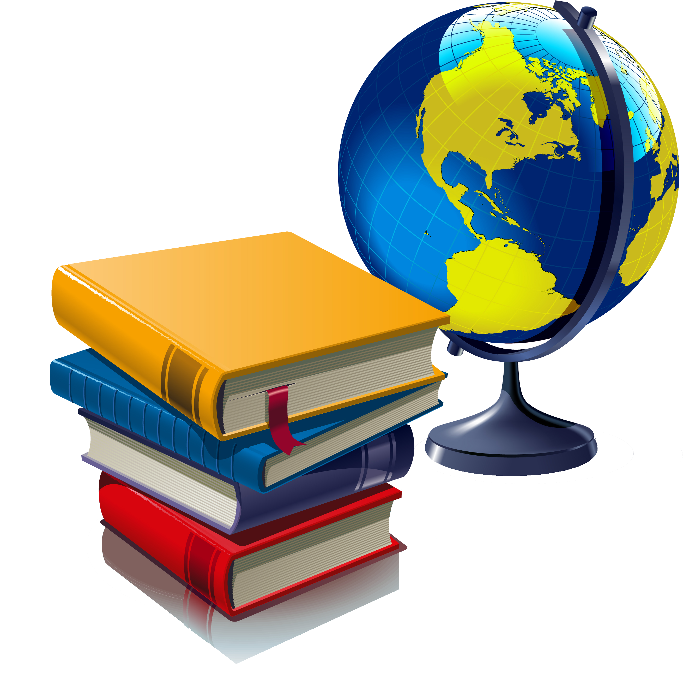 College Students - Globe And Books Png Clipart (2800x2773), Png Download