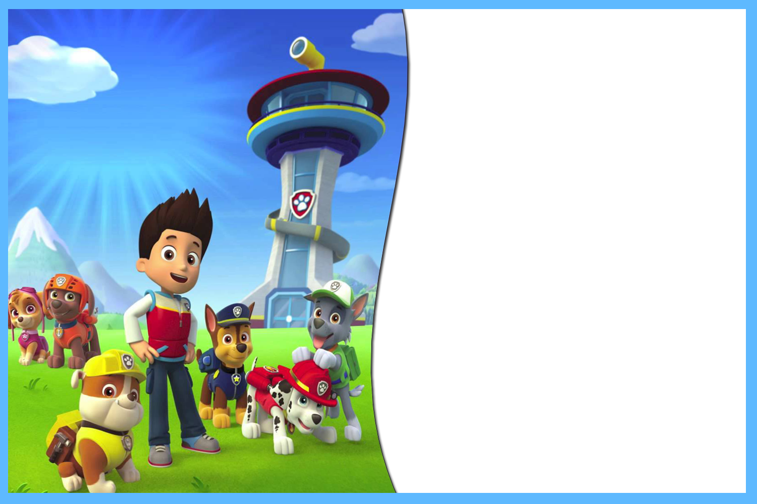 Te Invito A La Fiesta De Mi Cumple El Sábado 9 De Julio - Paw Patrol 3rd Birthday Invitations Clipart (1500x1000), Png Download