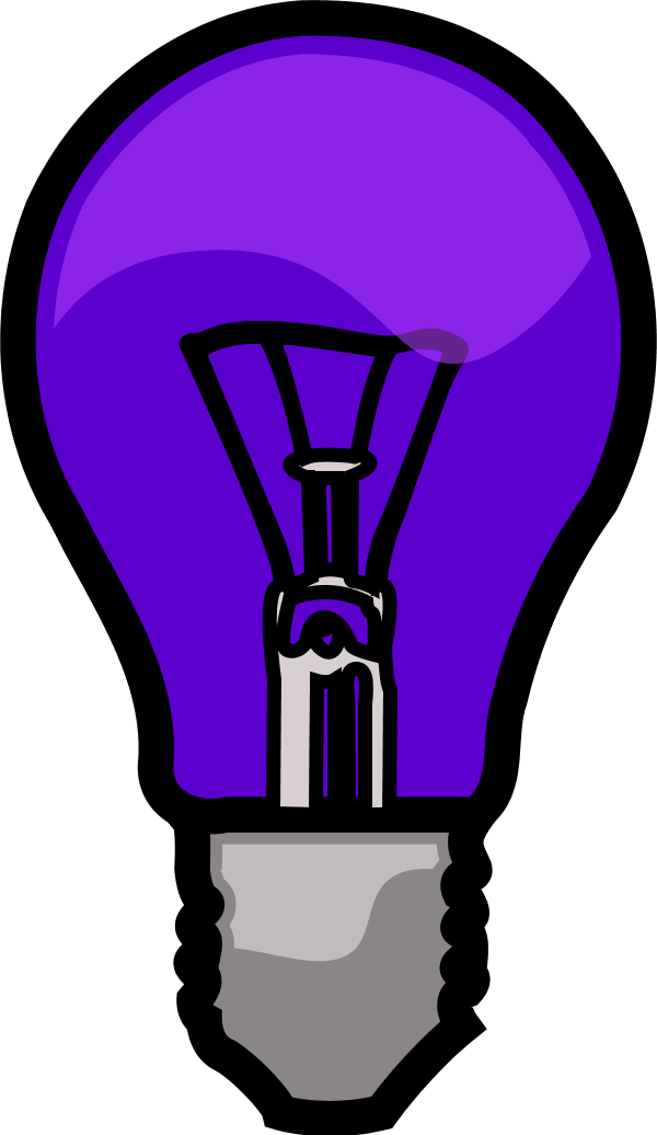 Light Bulb Clipart Purple - Orange Light Clip Art - Png Download (600x1036), Png Download