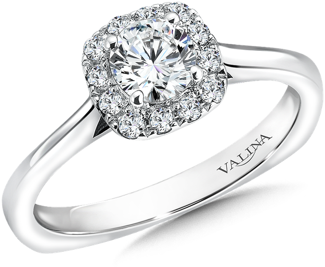 Valina Cushion Shape Halo Mounting Clipart (659x541), Png Download