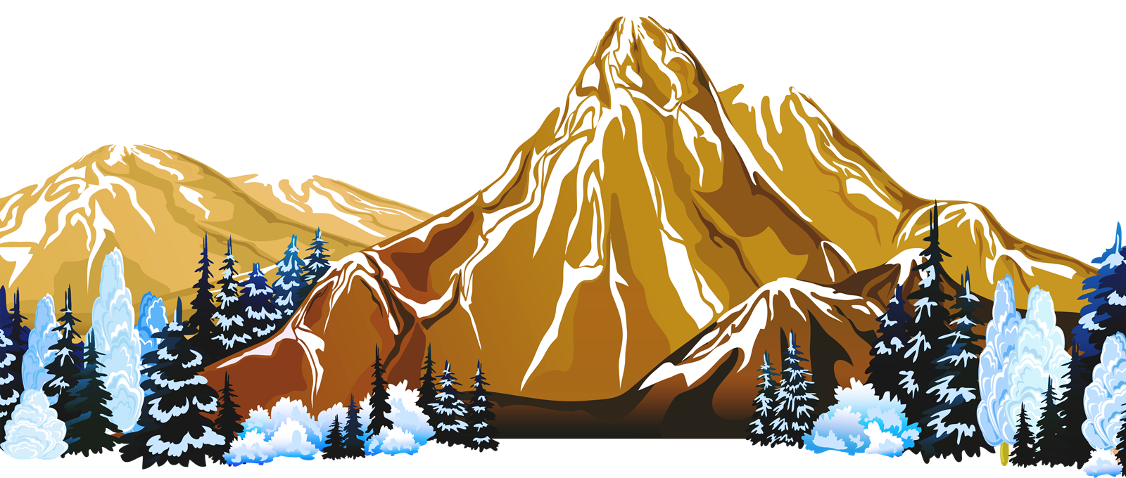 Transparent Background Mountains Png Clipart (1600x680), Png Download
