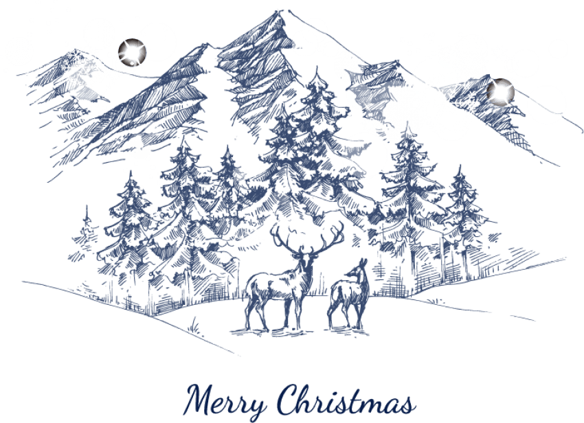 Free Png Download Snowy Mountain Png Images Background - Merry Christmas Vintage Mountain Clipart (850x616), Png Download