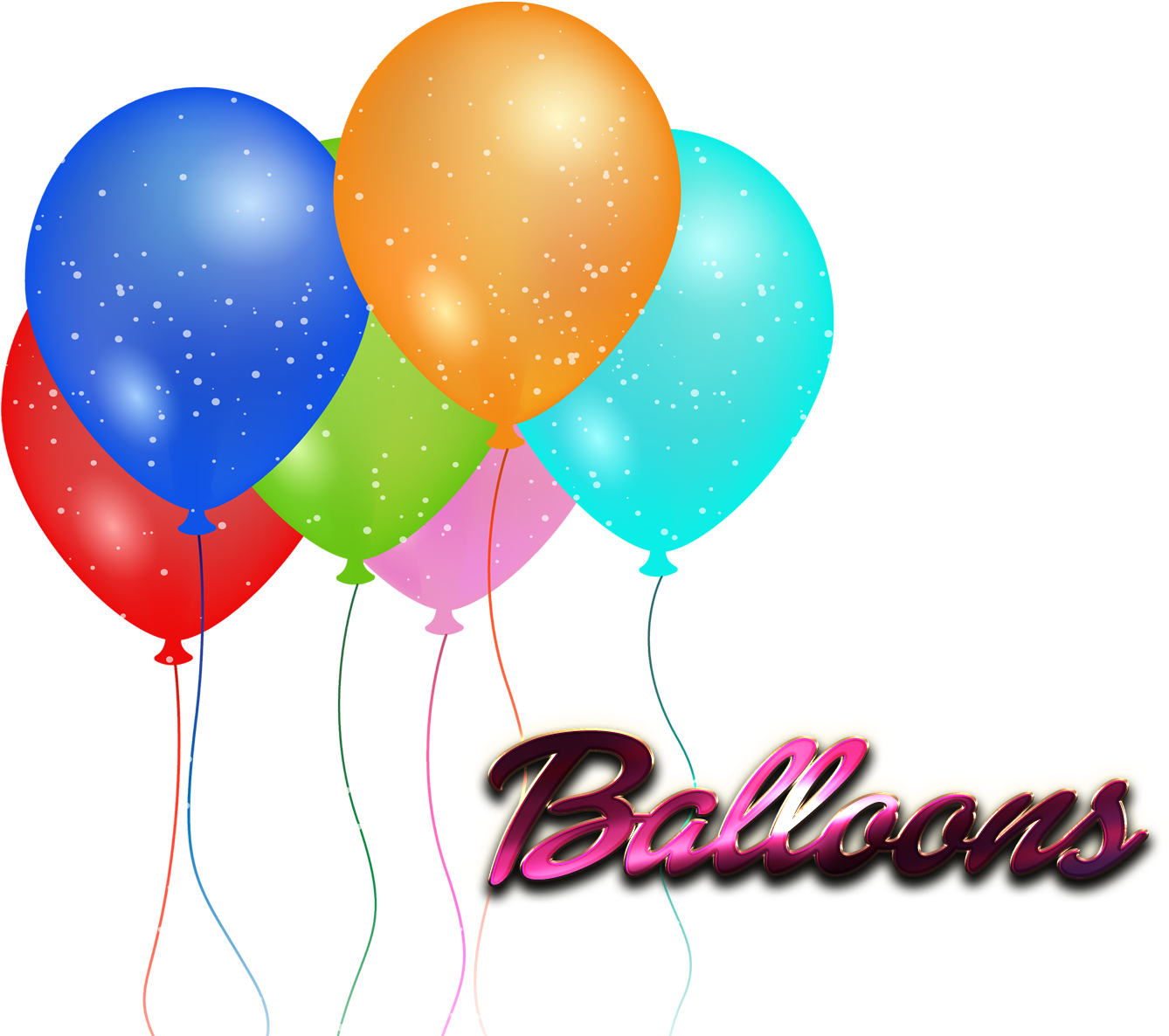 Balloons Png File - Birthday Balloon Clipart With No Background Transparent Png (1476x1200), Png Download