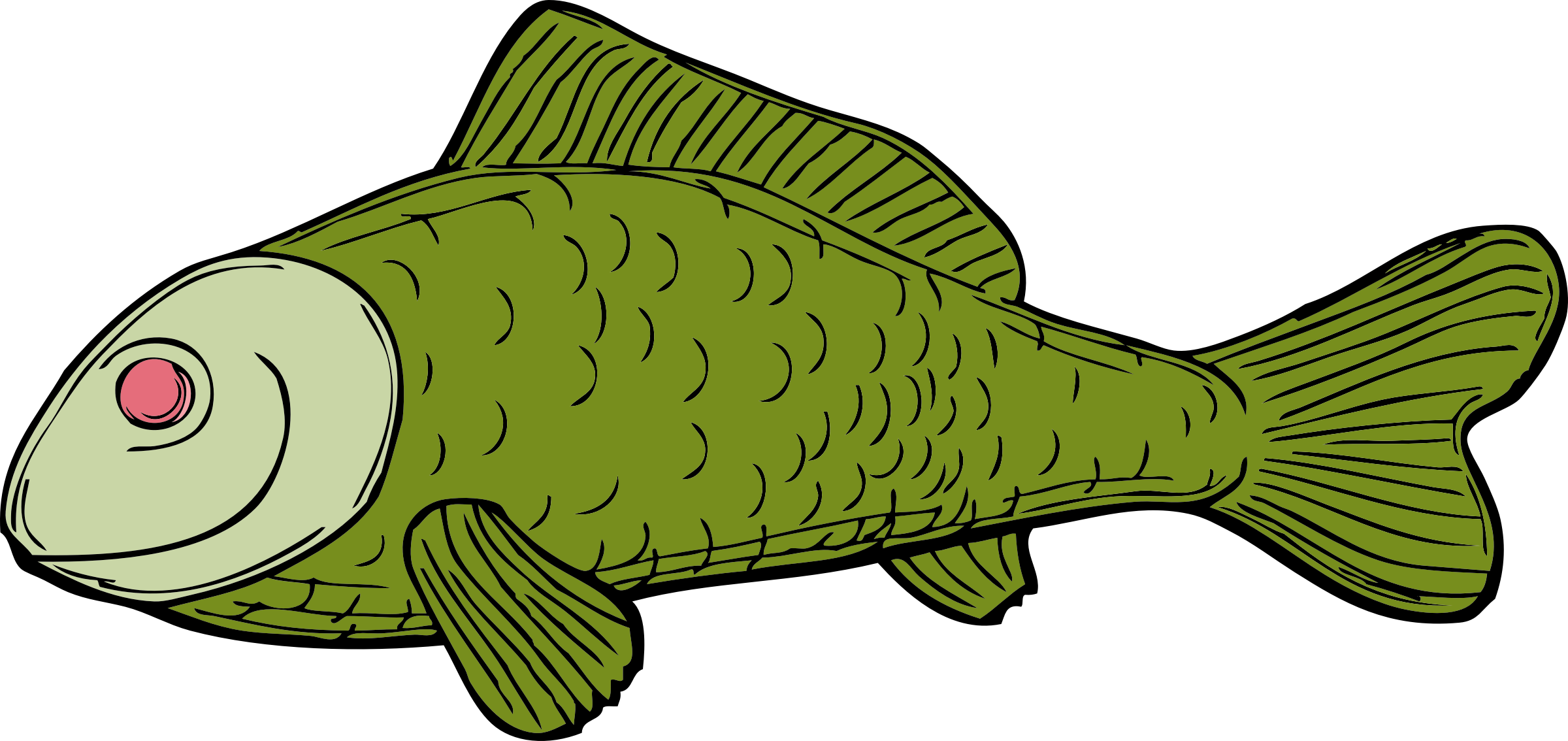 Green Fish Icons Png - Dead Fish Cartoon Png Clipart (2400x1134), Png Download