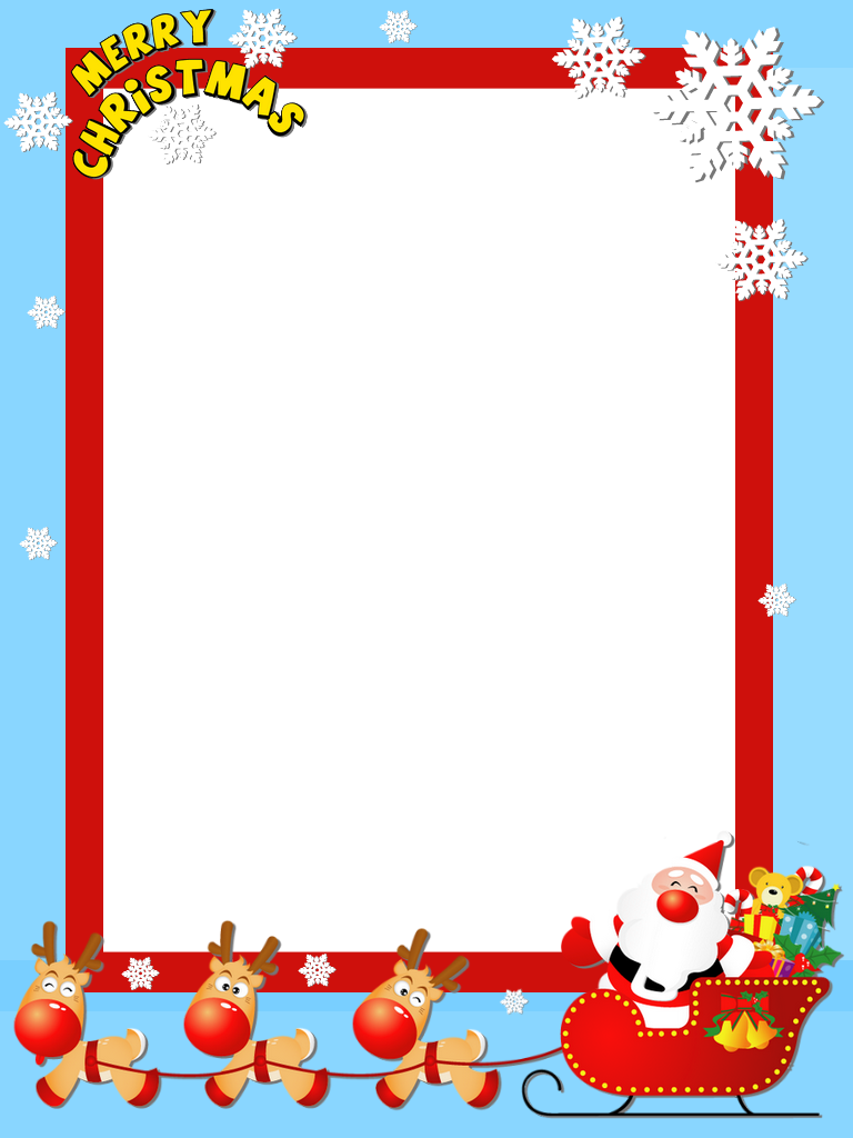 Christmas Border, Christmas Frames, Merry Christmas, - Зимний Ценопад Clipart (768x1024), Png Download