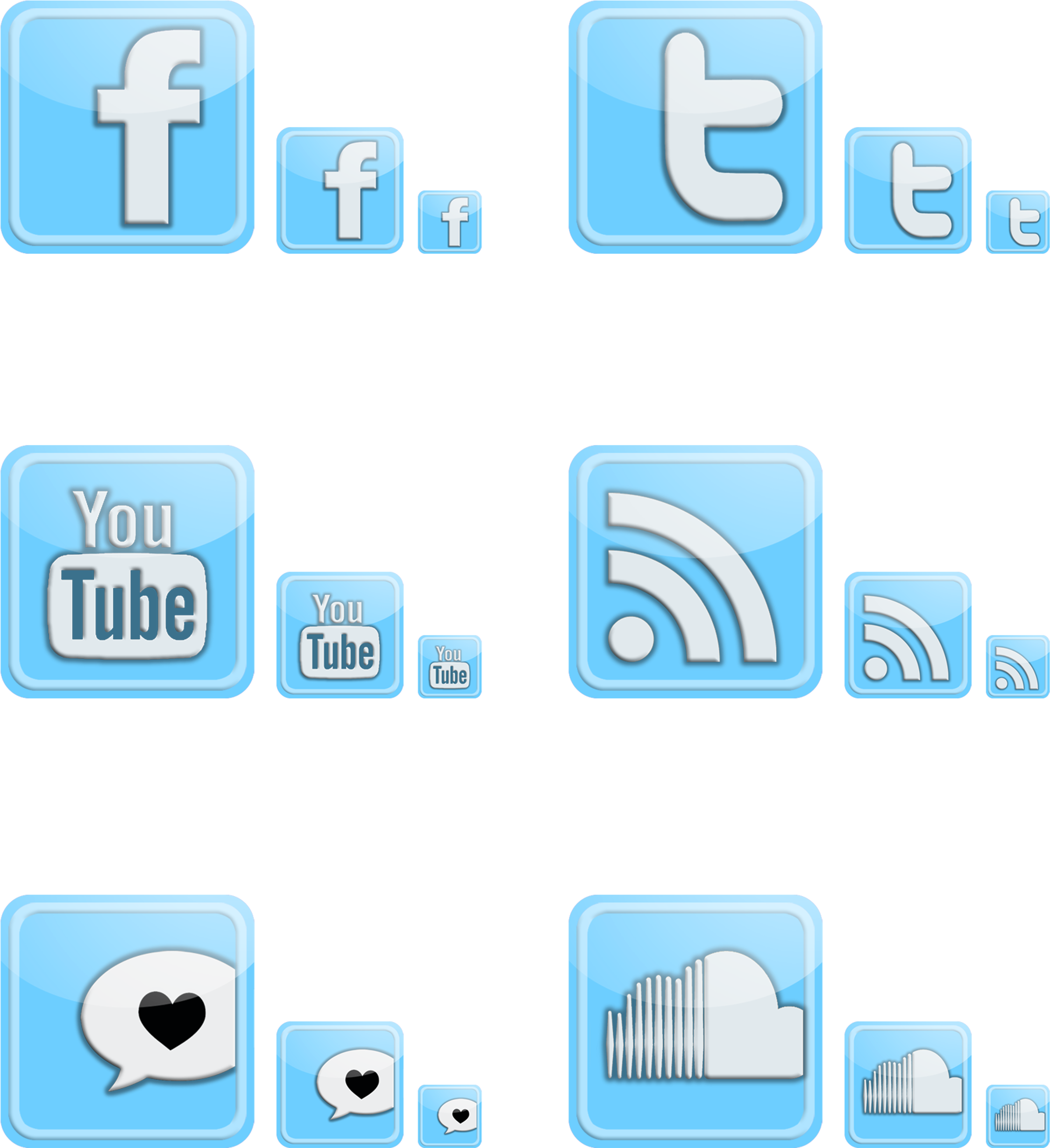 Social Media Icon Set - Youtube Clipart (2550x3300), Png Download