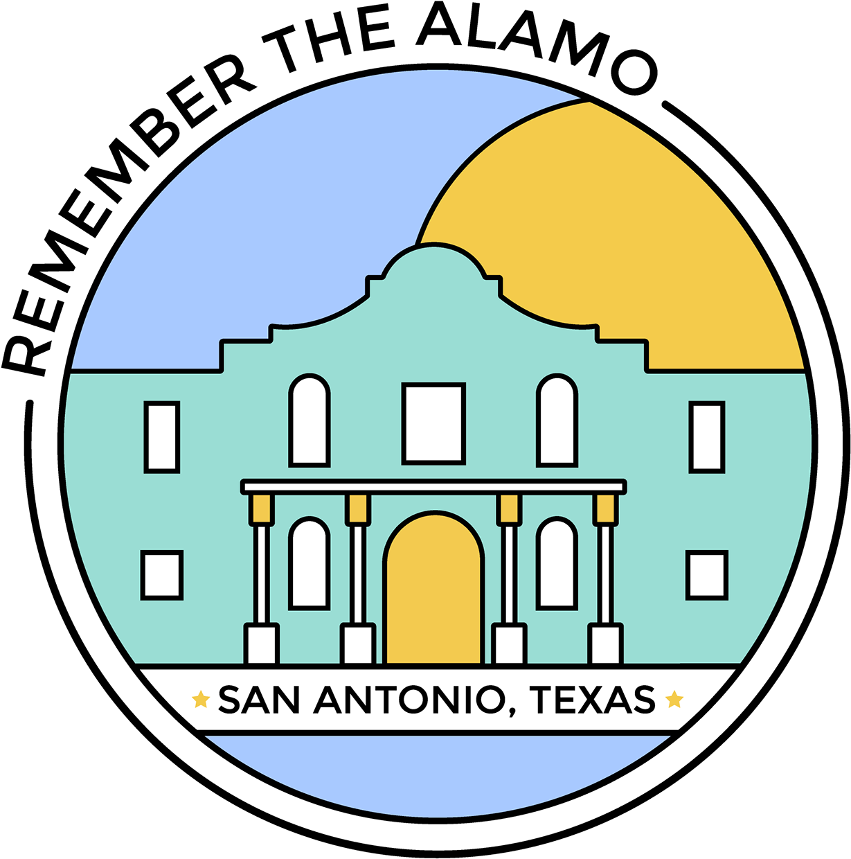 The Alamo Snapchat Filter - Circle Outline Clipart (1229x1240), Png Download