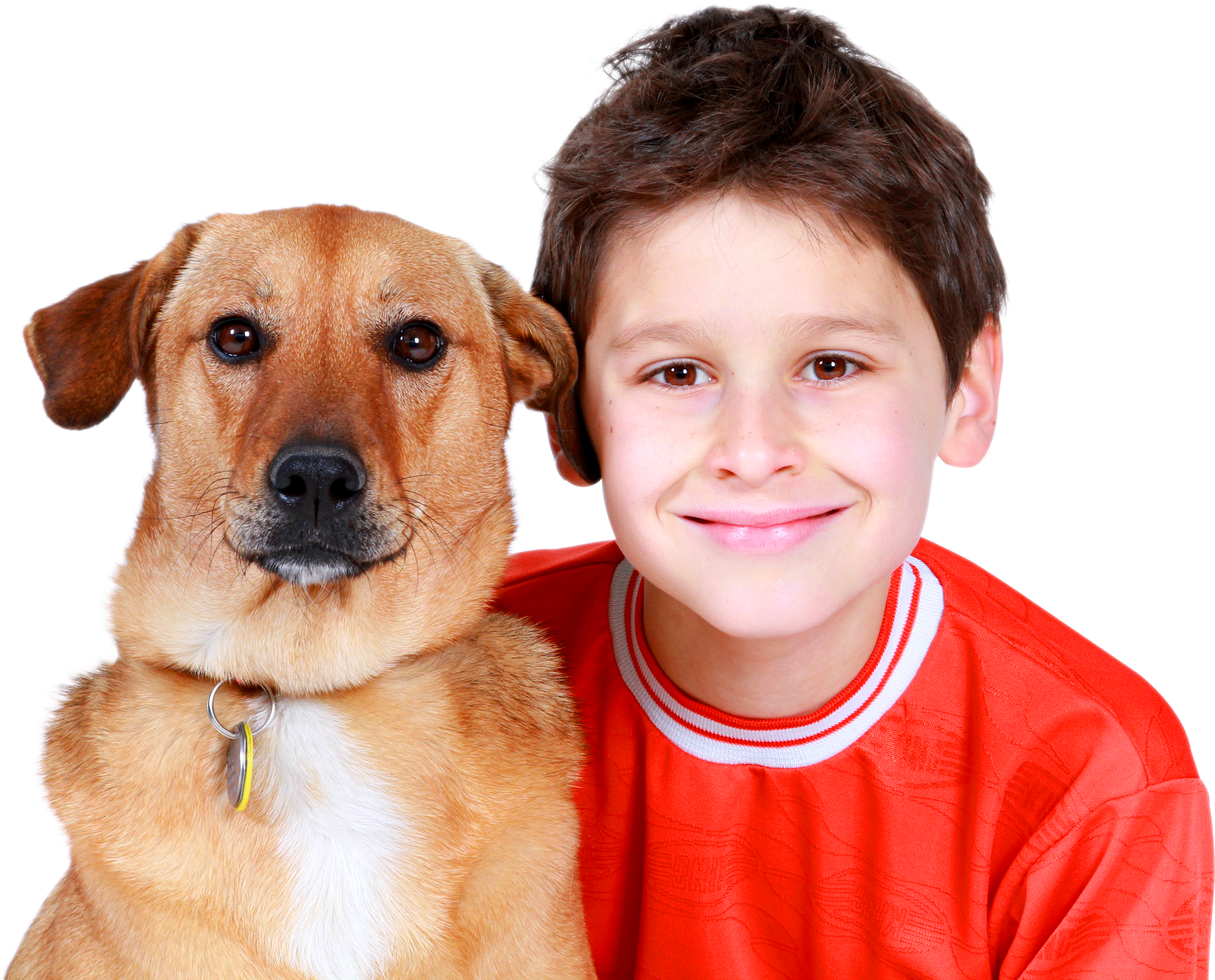 Boy And Dog - Boy With Pet Dog Clipart (2865x1967), Png Download