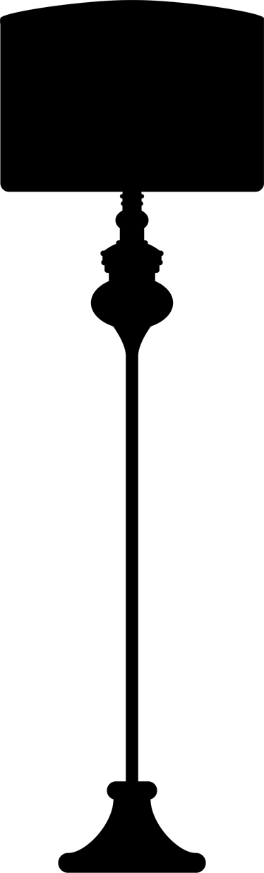Floor Lamp Silhouette Png Clipart (374x1235), Png Download