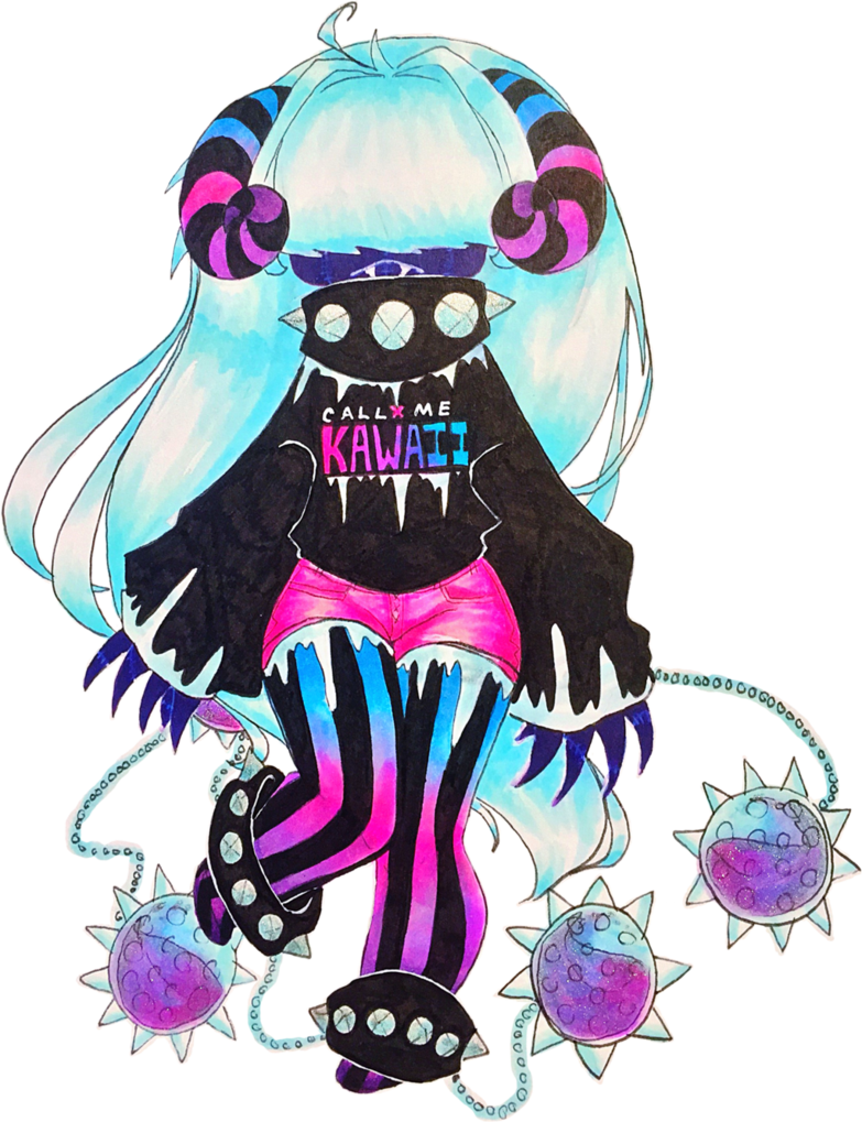 Pastel Goth Monster - Illustration Clipart (783x1019), Png Download