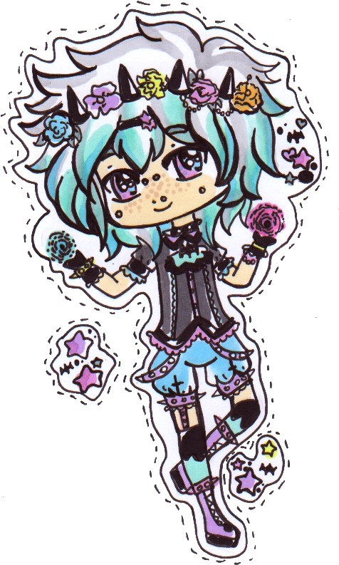 Pastel Anime Boy - Pastel Goth Chibi Boy Clipart (525x835), Png Download