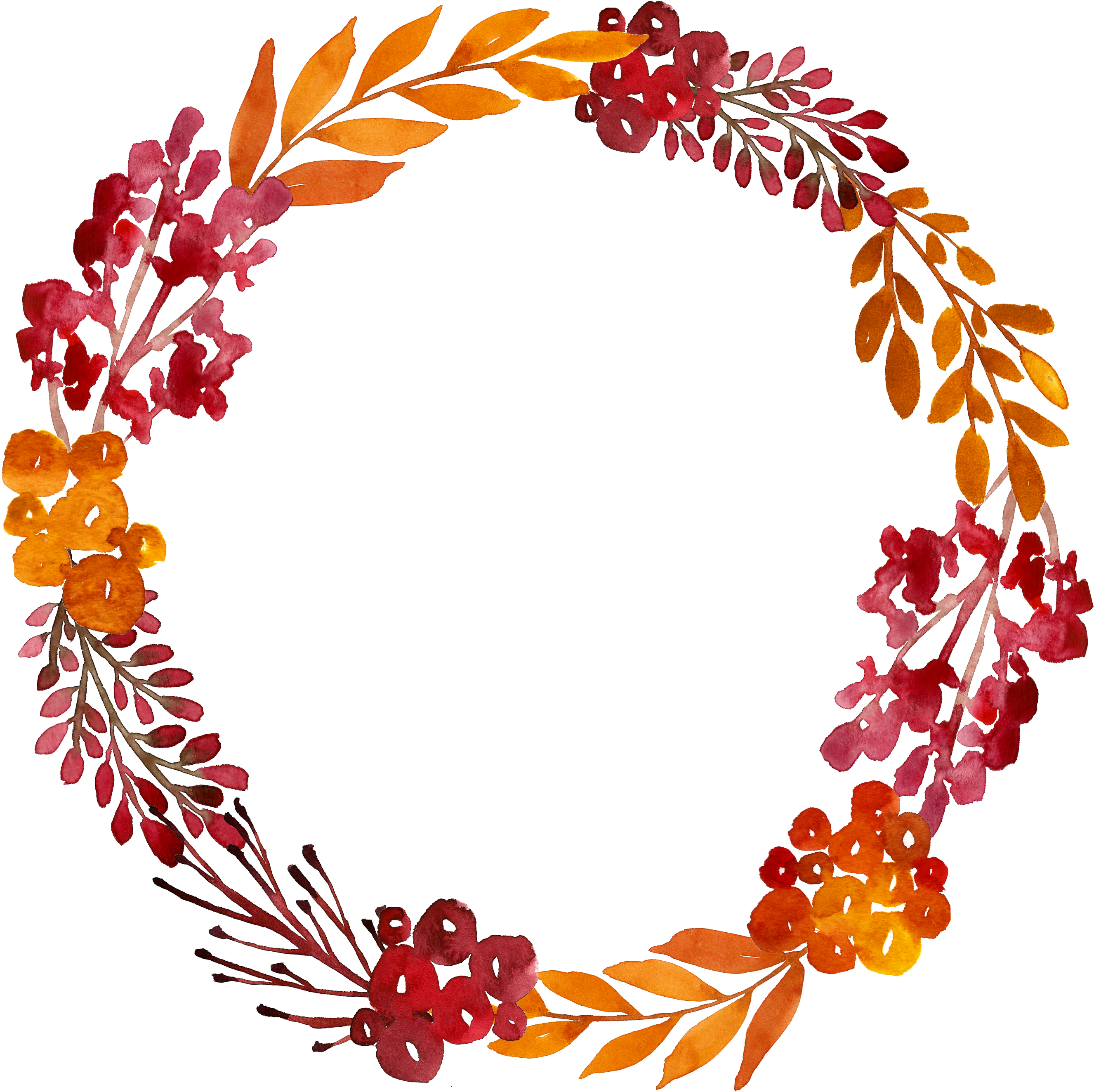 Flower Painting Garland Border Transprent Png Free - Watercolor Flowers Png Circle Clipart (2719x2711), Png Download