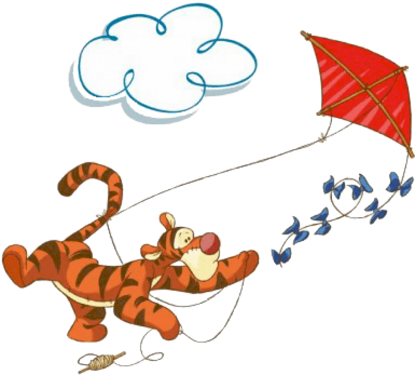 Free Png Download Kitedisney - Pooh And Tigger Flying Kite Clipart (850x767), Png Download
