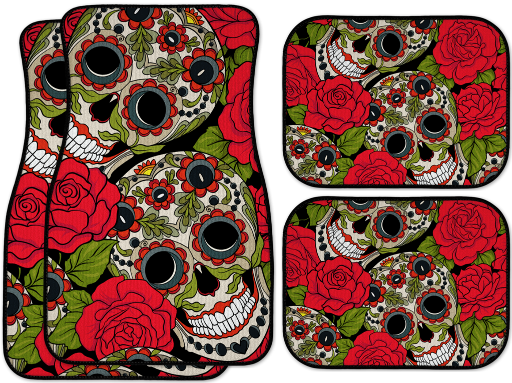 Sugar Skull Colors - Sugar Skull Pattern Background Clipart (1023x766), Png Download