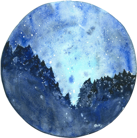 The Silence Between The Notes Night Sky Painting, Circle - Circle Painting Clipart (570x809), Png Download