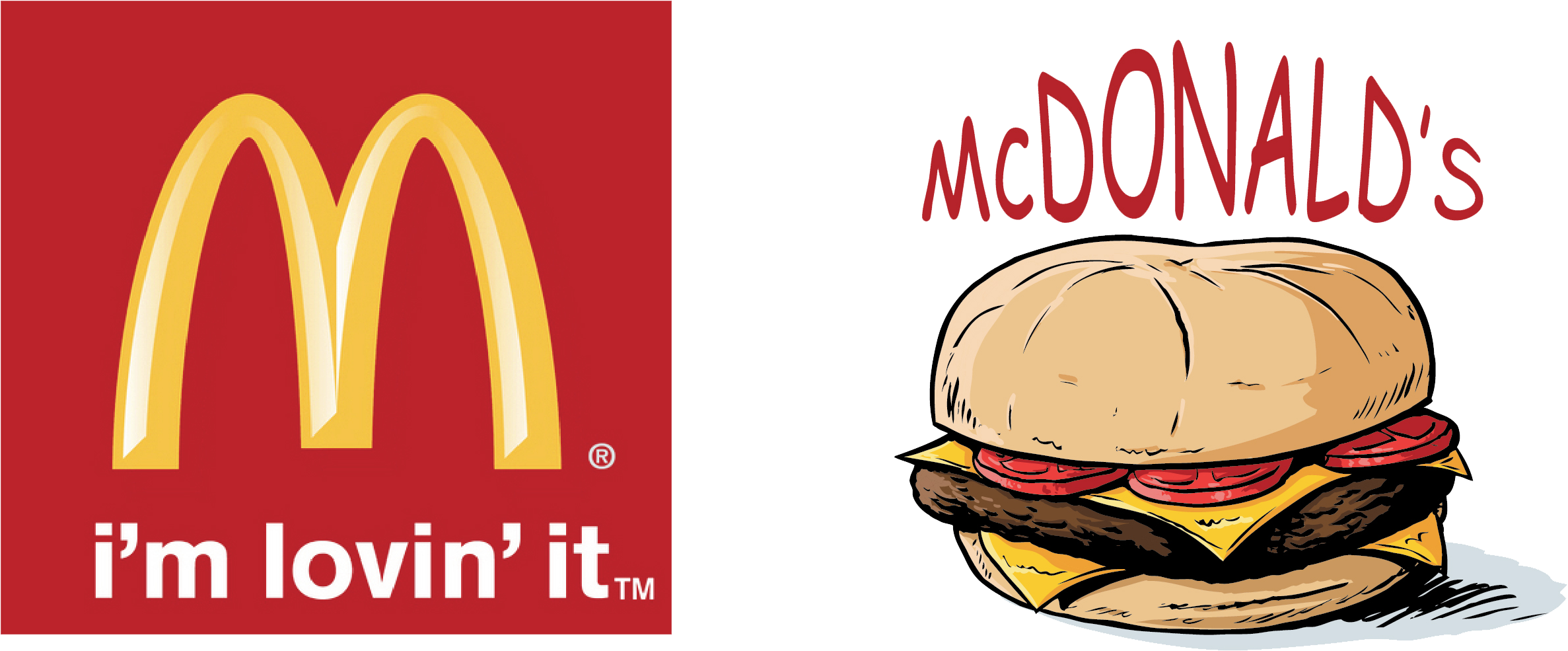 Graphic Food Fast Design Logo Mcdonalds Clipart - Logo Of Mcdonalds Burger - Png Download (2550x1237), Png Download