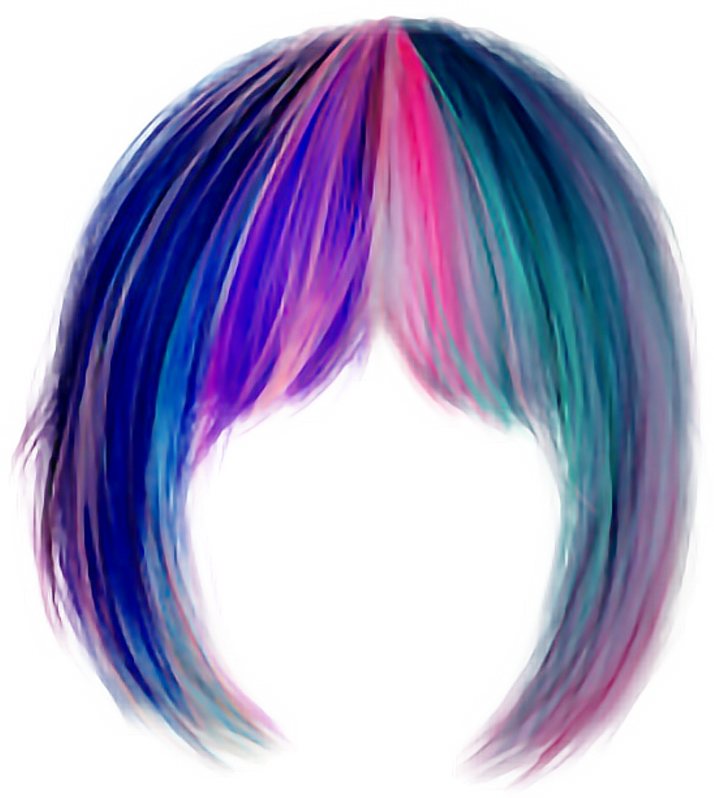Hair Hairstyle Neon Neonhair Cute Rainbow Freetoedit - Rainbow Hair Png Clipart (1024x1144), Png Download