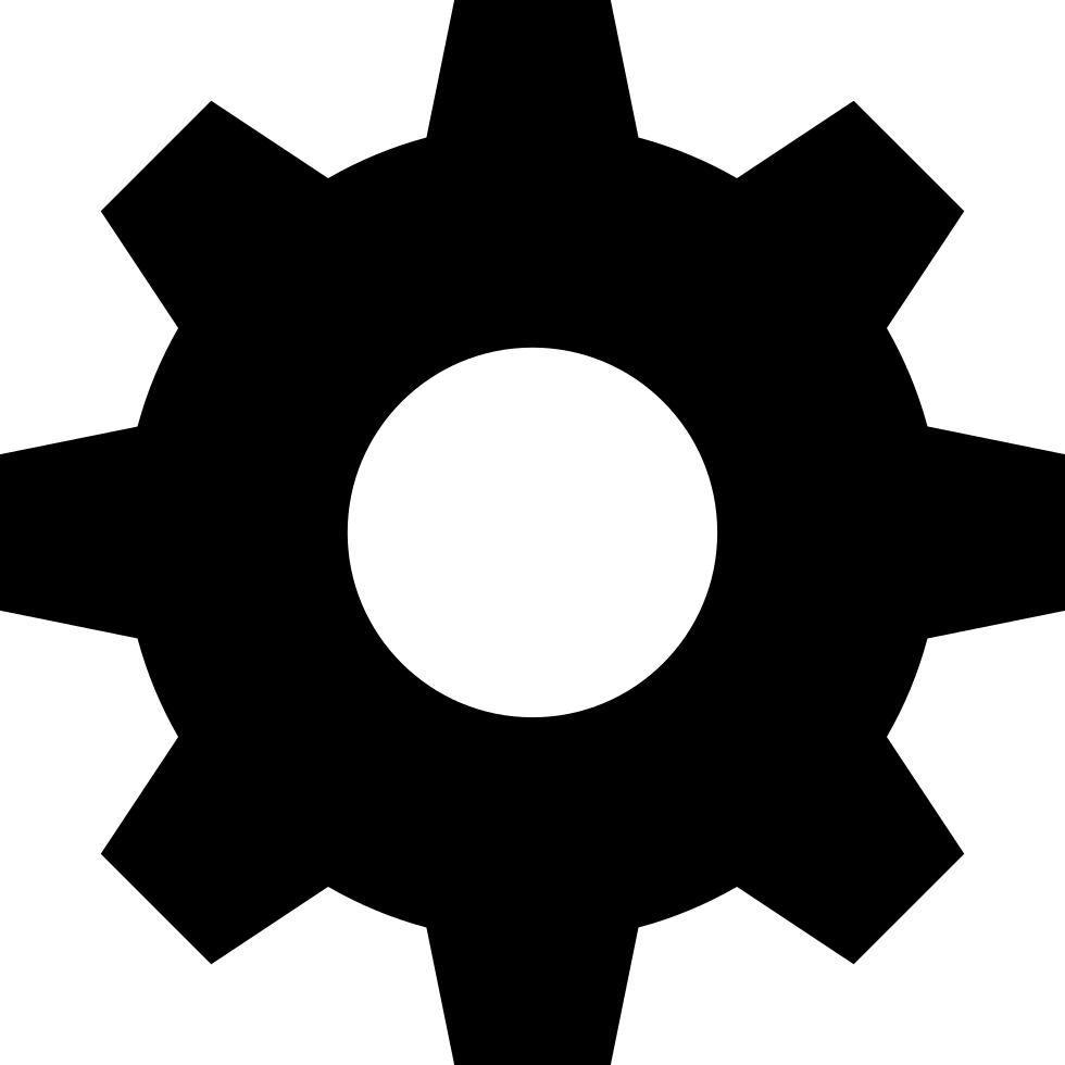 Setting Clipart Black Png - Transparent Background Gear Png (980x980), Png Download