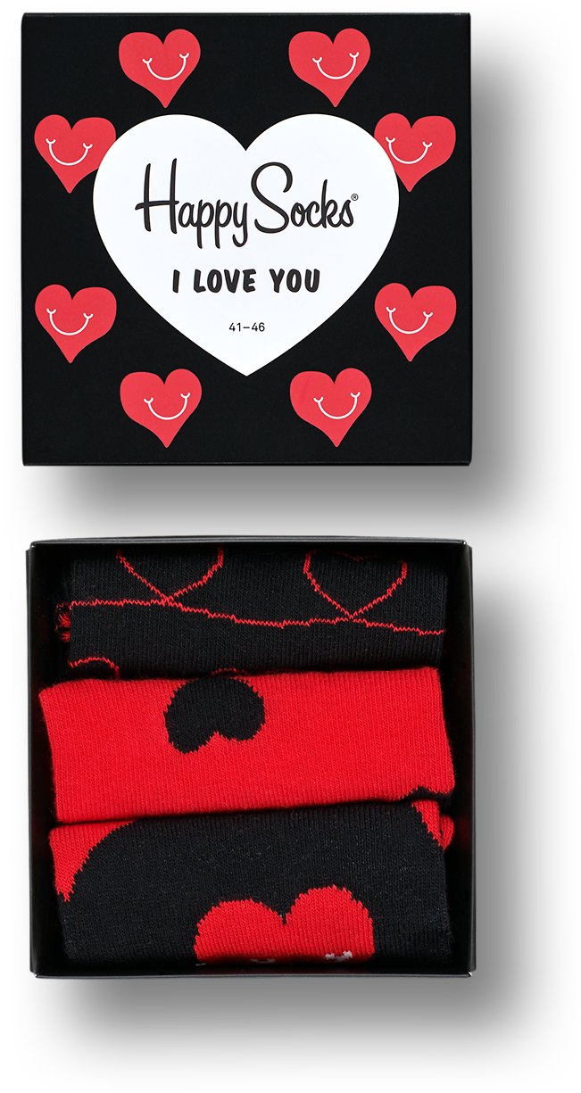 I Love You Gift Box - Happy Socks Clipart (1460x1600), Png Download