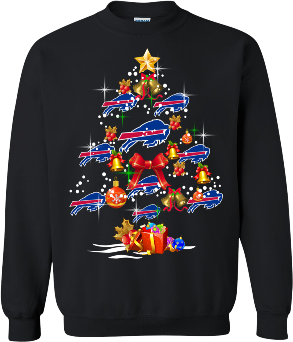 Buffalo Bills Christmas Tree Sweatshirt - Hoodie Post Malone For Girls Clipart (1155x1155), Png Download