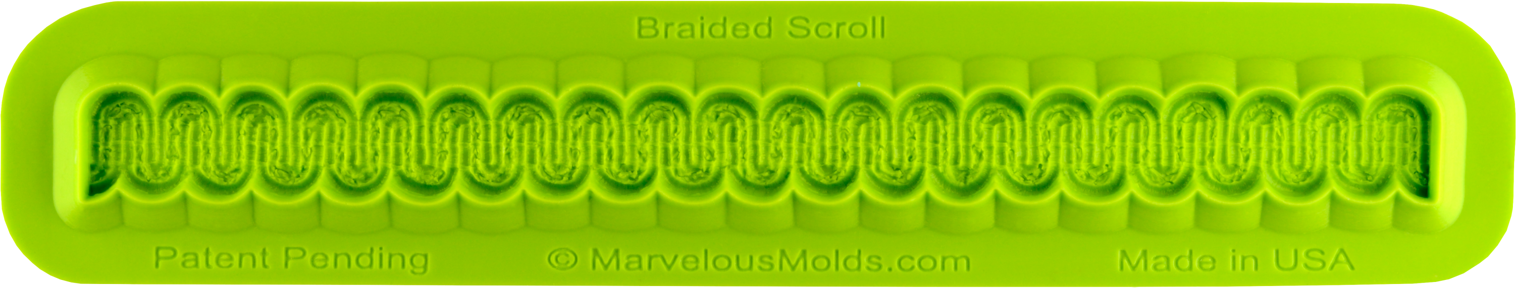 Braided Scroll Mold - Plastic Clipart (3052x640), Png Download