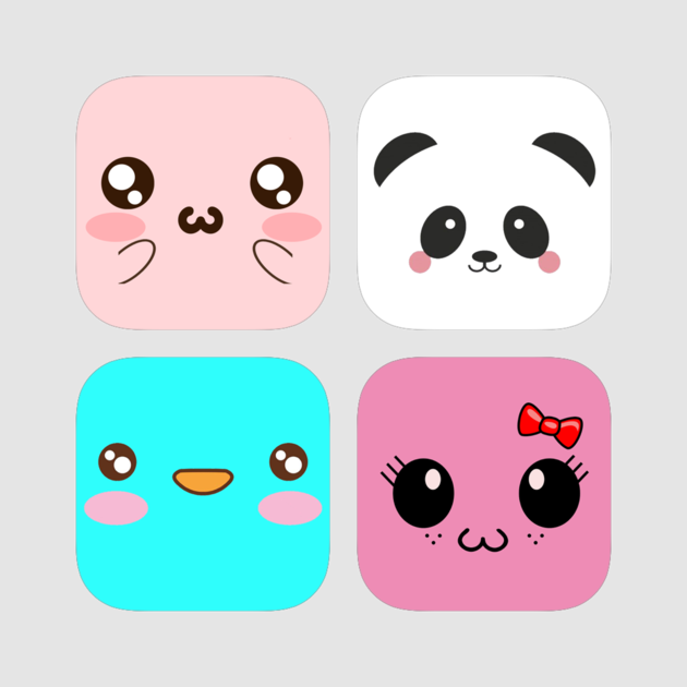 Cute Kawaii Stickers Bundle 4 - Cartoon Clipart (630x630), Png Download