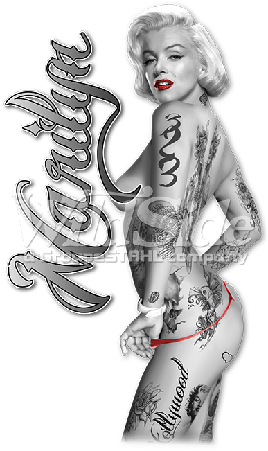 Nude With Tattoos [hd] - Vorlagen Marilyn Monroe Tattoo Clipart (675x675), Png Download
