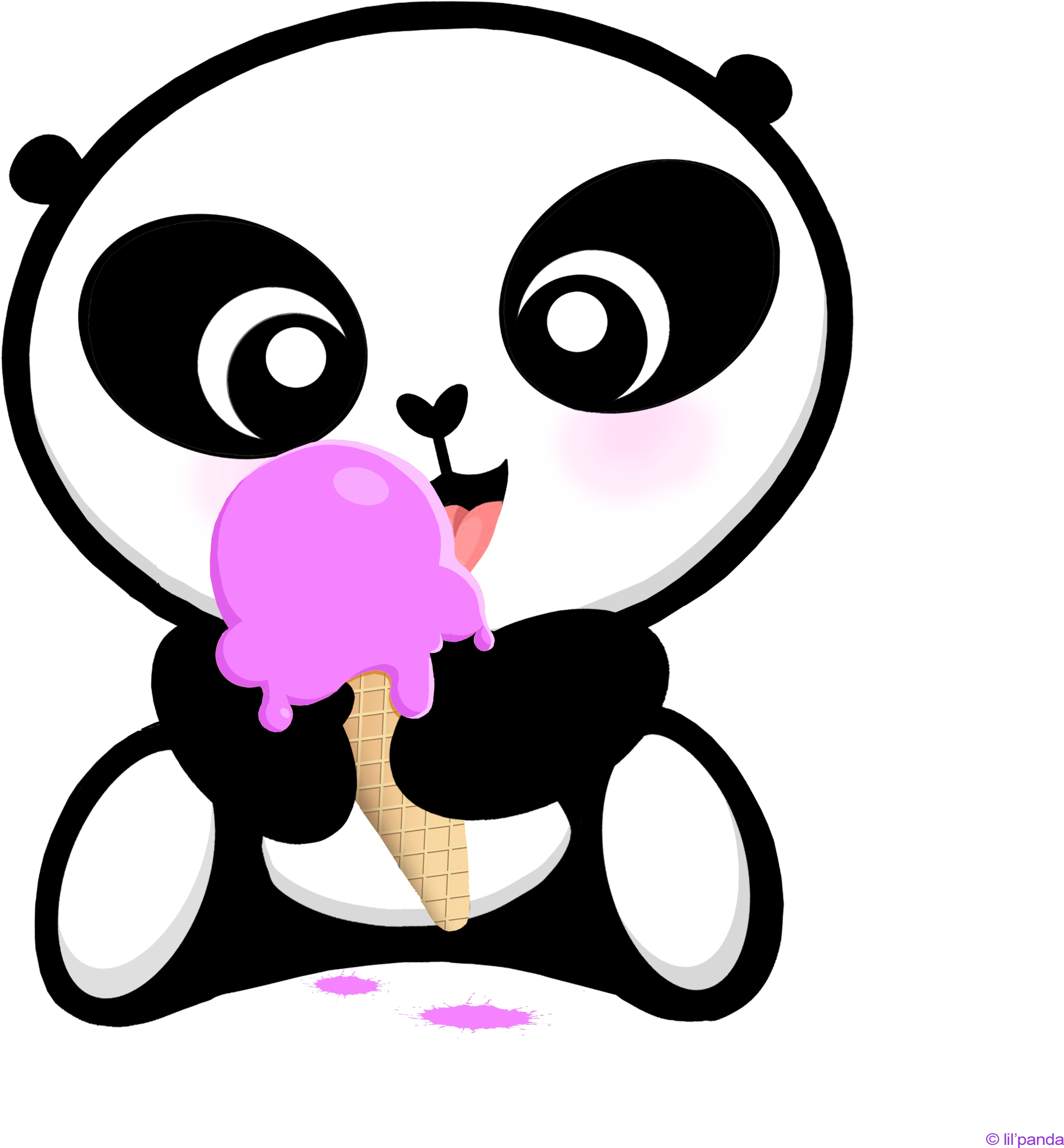 Ice Clipart Kawaii - Dibujos De Pandas Kawaii - Png Download (2546x2571), Png Download