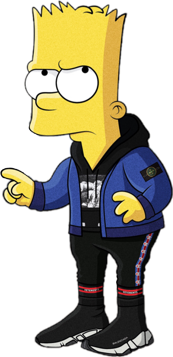 Bart Simpson Simpsons Hoodie - Bart Simpson Gucci Clipart (599x1233), Png Download