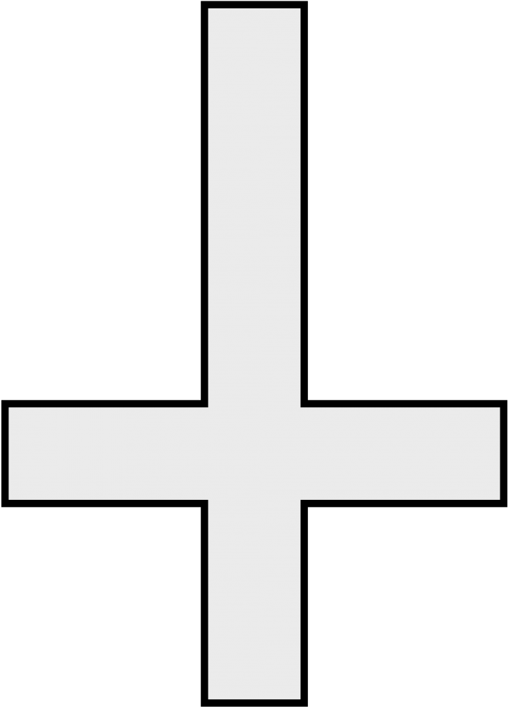 Upside Down Cross Png - Upside Down Cross Outline Clipart (768x1047), Png Download
