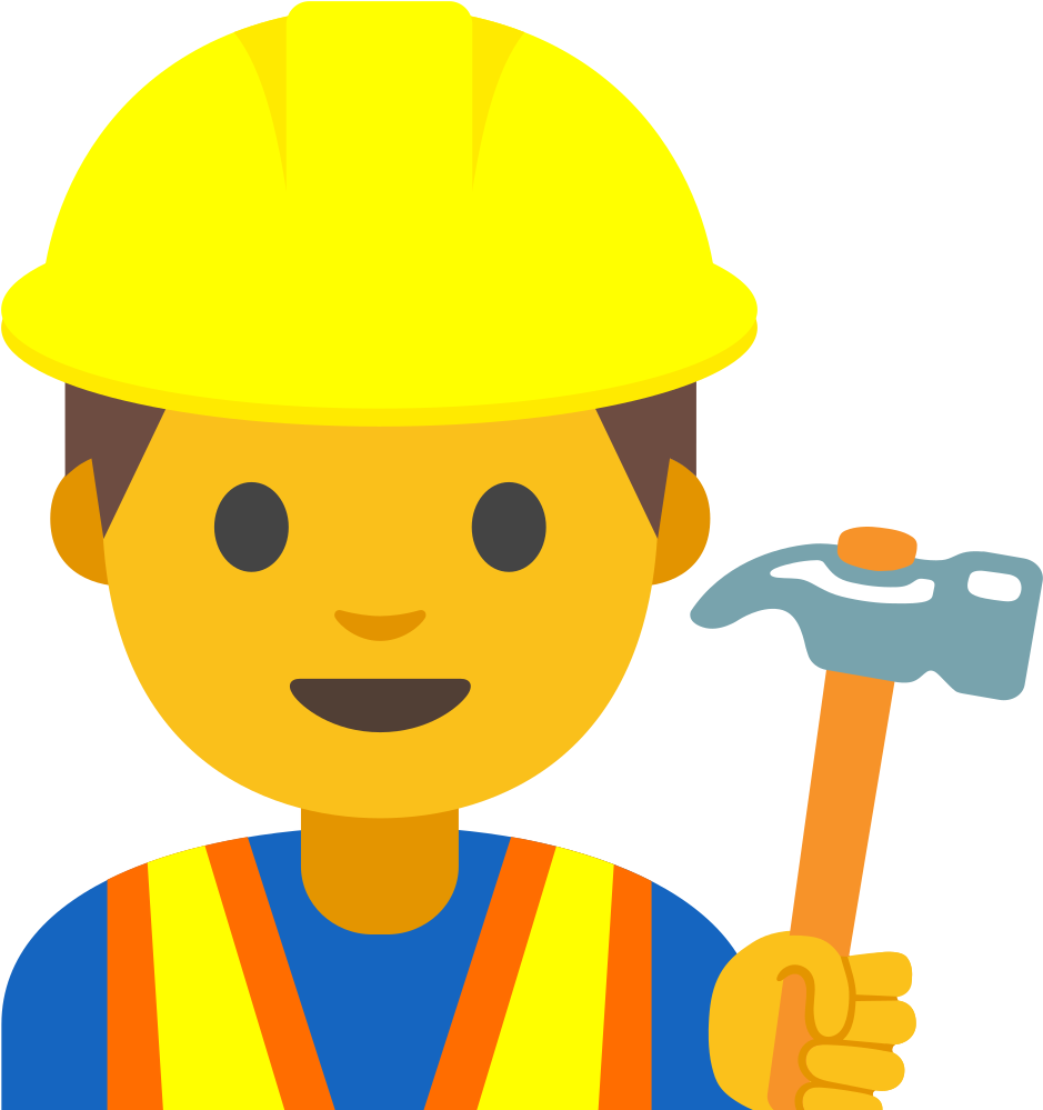 Open - Construction Worker Emoji Png Clipart (1000x1000), Png Download