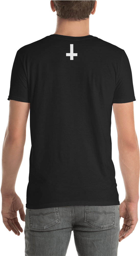 Black T-shirt Printed With A Small Subtle Inverted - Lighting Crew Tshirt Clipart (1000x1000), Png Download
