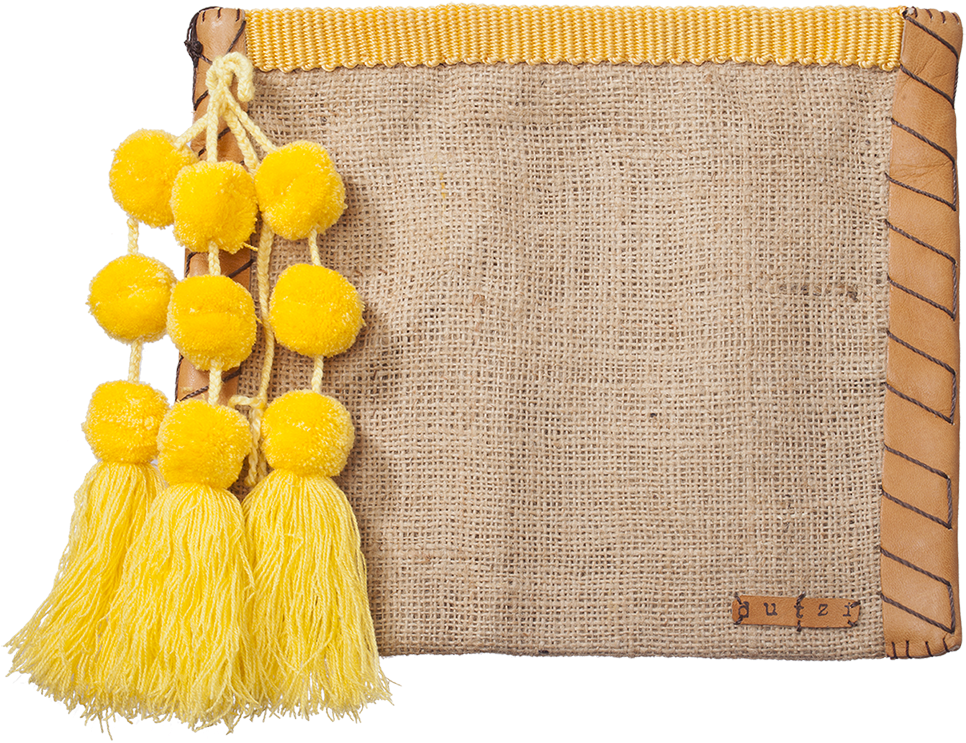 Dutzi Yellow Pom-pom Tassel Pouch - Window Valance Clipart (1246x1246), Png Download